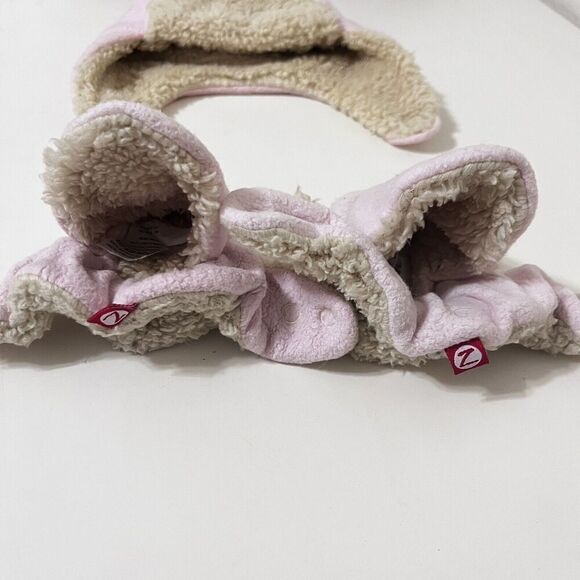 Zutano Cozie Furry Booties & Trapper Hat Set Baby Pink Girls Size 6 Months - Picture 12 of 12